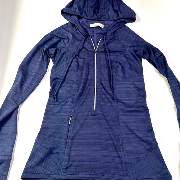 Athleta Lightweight Zip Up Blue Long Sleeve Hoodie - Picture 4 of 11